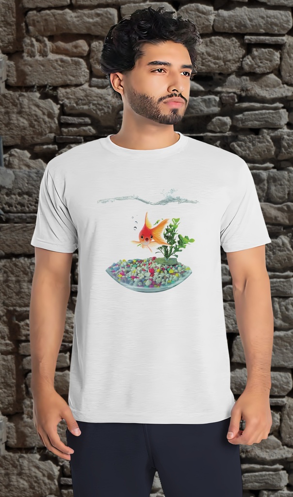 "Fish Bowl" T-Shirt Unisex (Small, White)