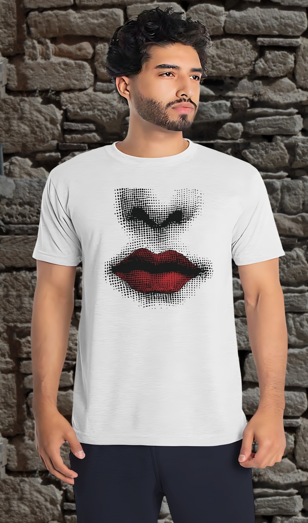 "Fornasetti - Lips and Nose" T-Shirt Unisex (Small, White)