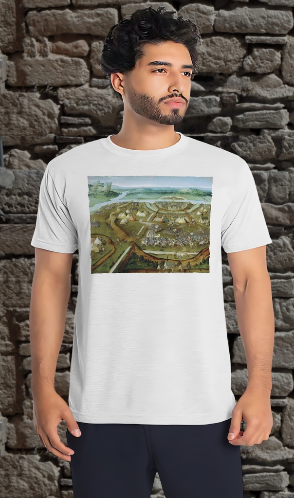 "Francis I - Battle of Pavia" by Joachim Patinir T-Shirt Unisex (Small, White)