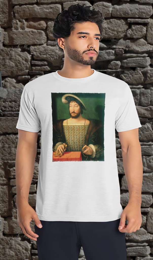 "Francis I" T-Shirt Unisex (Small, White)