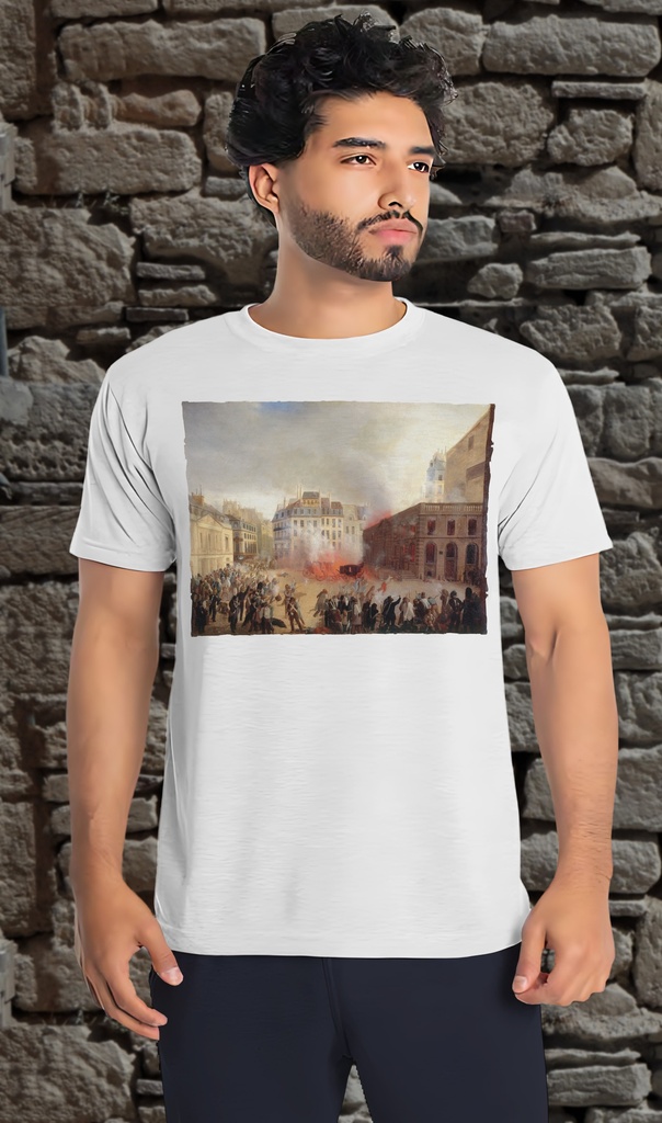 "French Revolution - Prise du Château d'Eau" T-Shirt Unisex (Small, White)