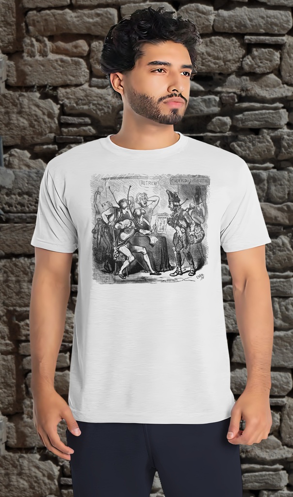 "French Revolution - Proclamation de la République" by Amédée de Noé T-Shirt Unisex (Small, White)