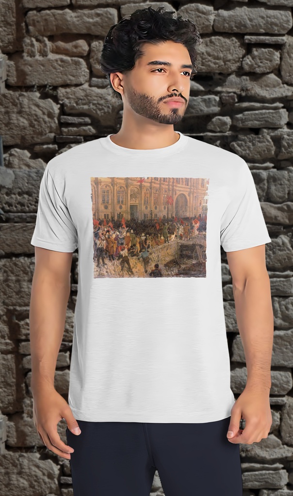 "French Revolution - Proclamation de la République" T-Shirt Unisex (Small, White)
