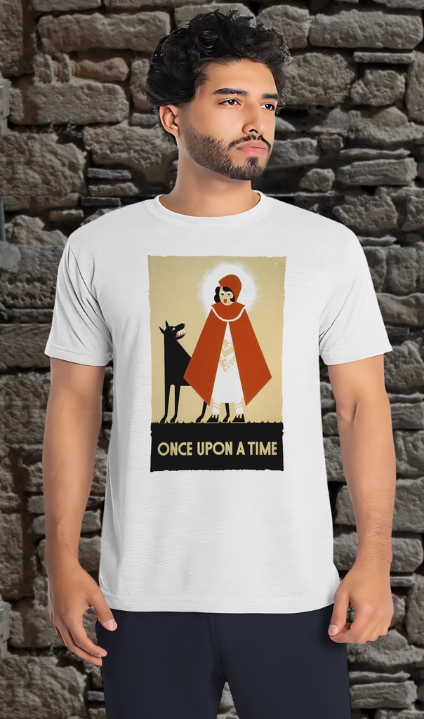 "Little Red Riding Hood - Once Upon a Time"T-Shirt Unisex (Small, White)