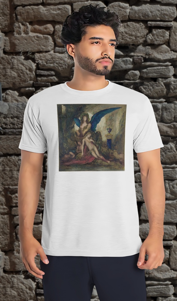 "Sphinx in a Grotto" by Gustave Moreau T-Shirt Unisex (Small, White)