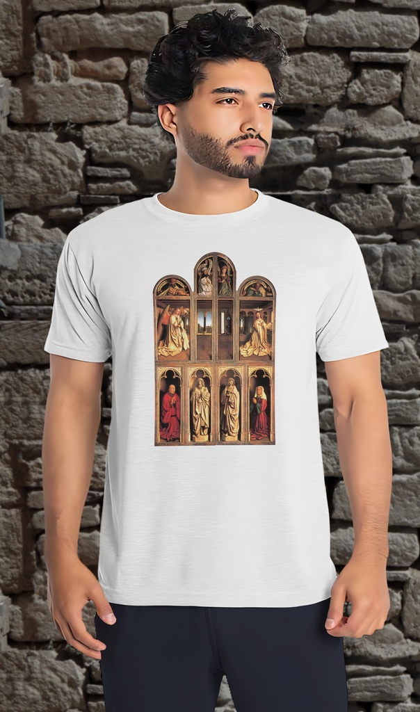 "Ghent Alterpiece - Closed" T-Shirt Unisex (Small, White)