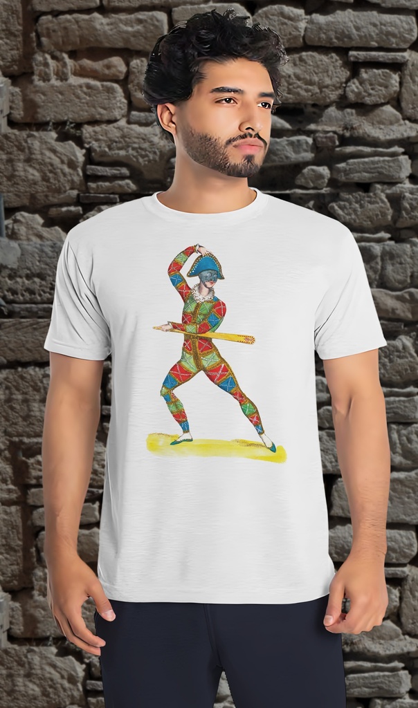 "Harlequin" T-Shirt Unisex (Small, White)