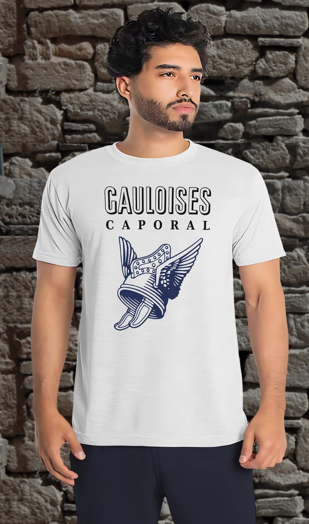 "Gauloises" T-Shirt Unisex (Small, White)