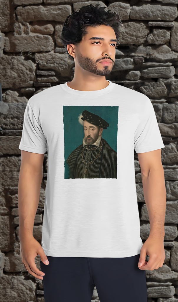 "Henri II" T-Shirt Unisex (Small, White)