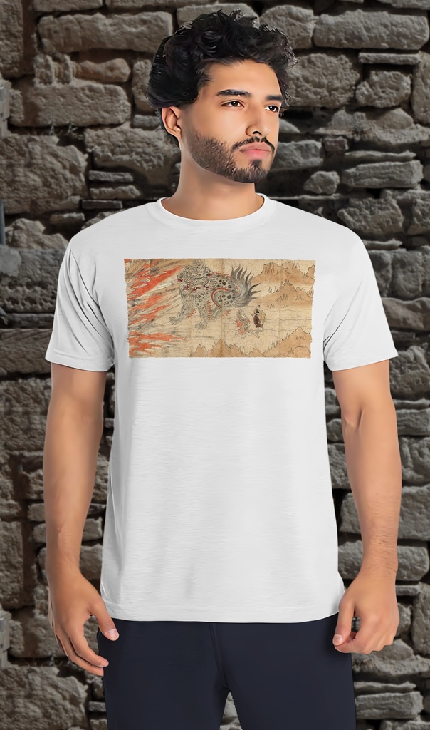 "Japanese Monster" T-Shirt Unisex (Small, White)