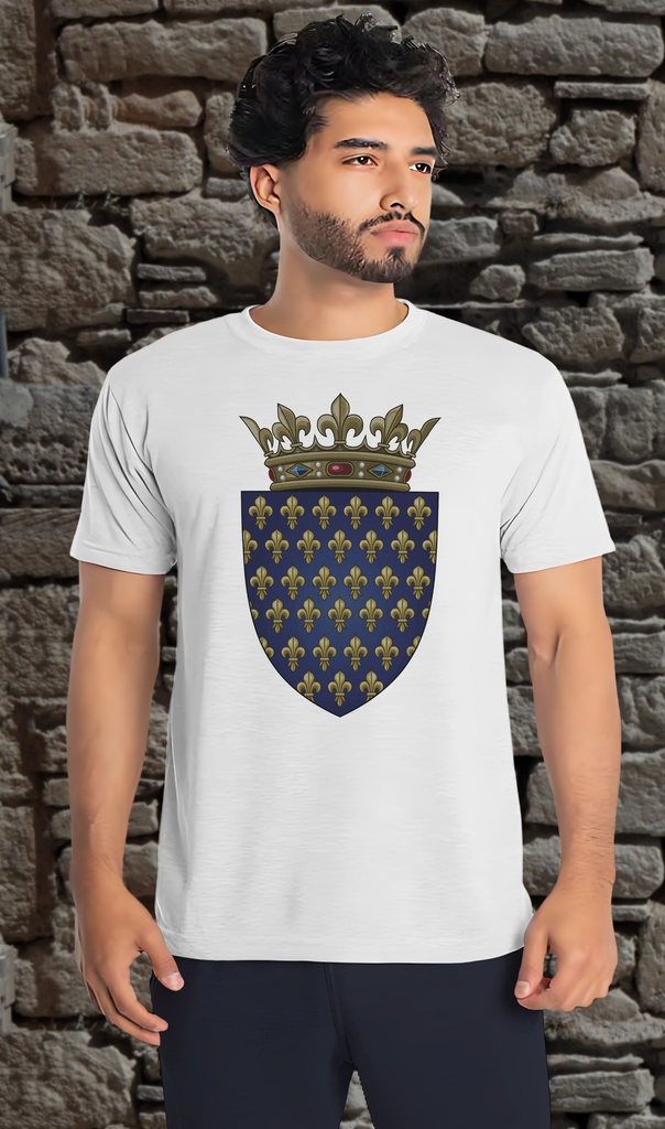 "Blason - France" T-Shirt Unisex (Small, White)