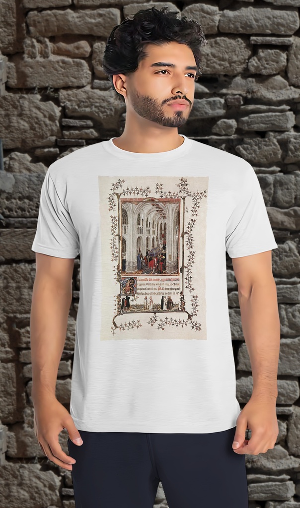 "Jean de Berry Book of Hours 2" T-Shirt Unisex (Small, White)