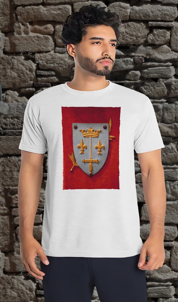 "Joan of Arc - Coat of Arms" T-Shirt Unisex (Small, White)