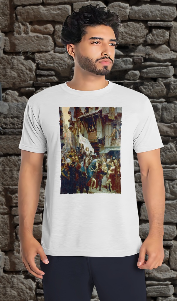 "Joan of Arc - Entering Orleans" T-Shirt Unisex (Small, White)