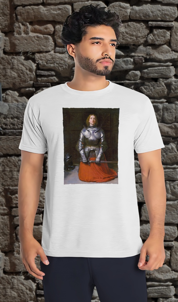 "Joan of Arc" by Everett Millais T-Shirt Unisex (Small, White)