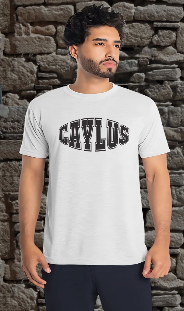 "Caylus College - Black" - Unisex T-Shirt (Small, White)