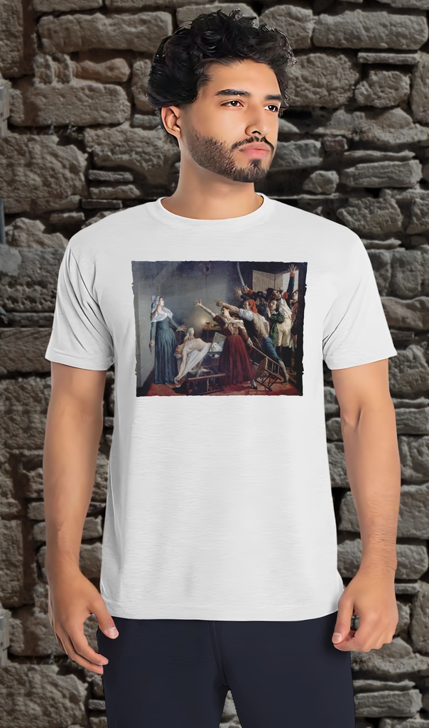 "L'Assassinat de Marat" T-Shirt Unisex (Small, White)