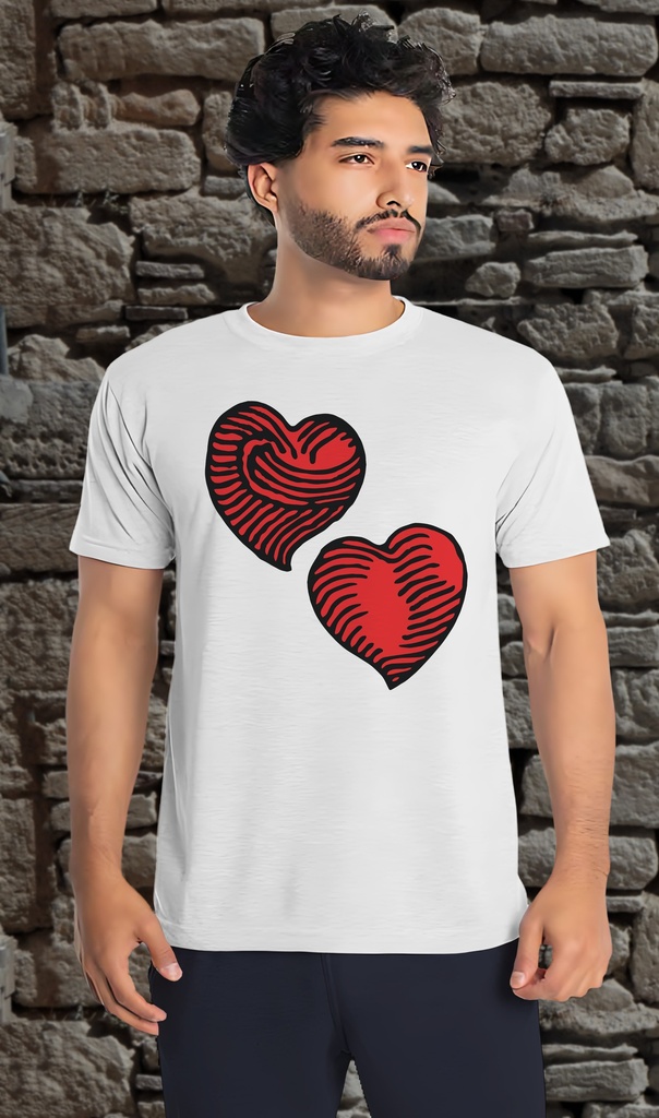 "Medieval Hearts" T-Shirt Unisex (Small, White)