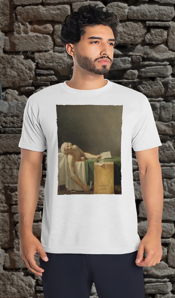 "The Death of Jean Paul Marat" T-Shirt Unisex (Small, White)