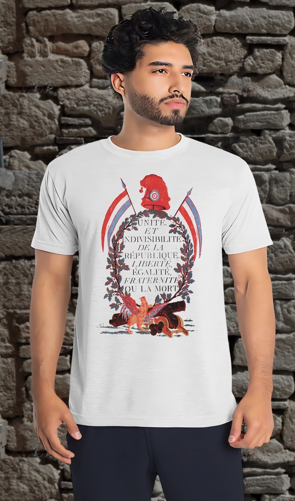 "Unité Indivisibilité de la République" T-Shirt Unisex (Small, White)