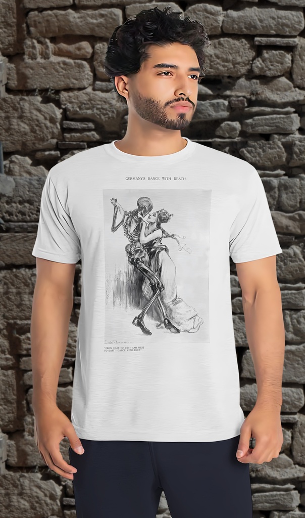 "Dance with Death" by Louis Raemaekers T-Shirt Unisex (Small, White)