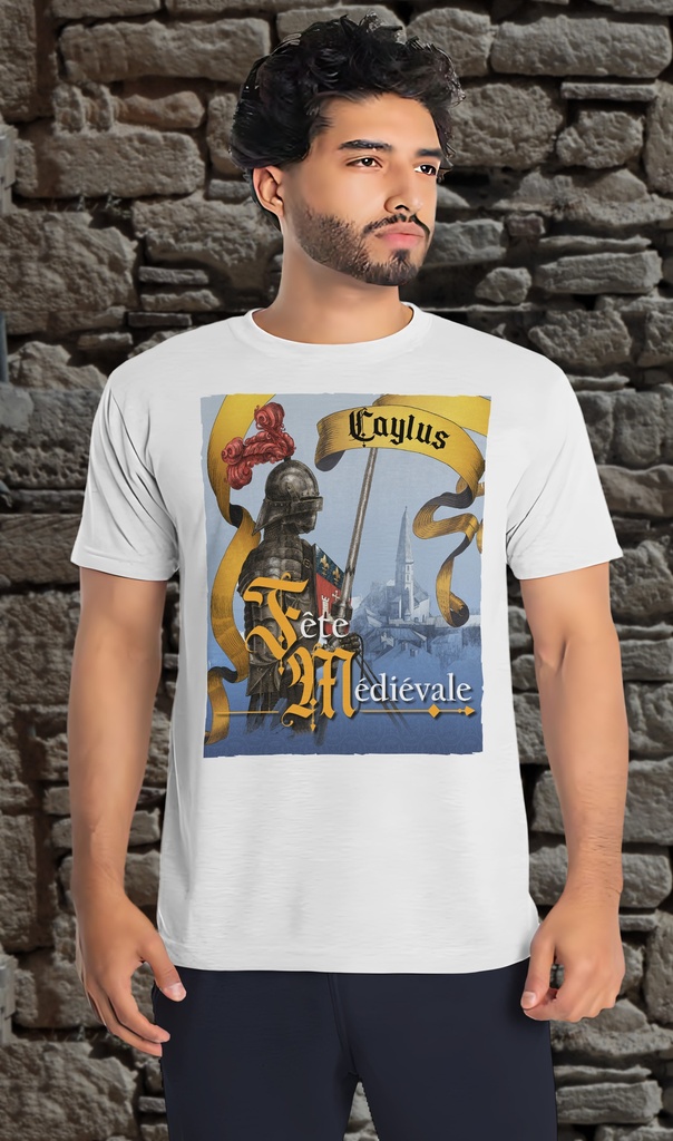 "Caylus Medievale" T-Shirt Unisex (Small, White)