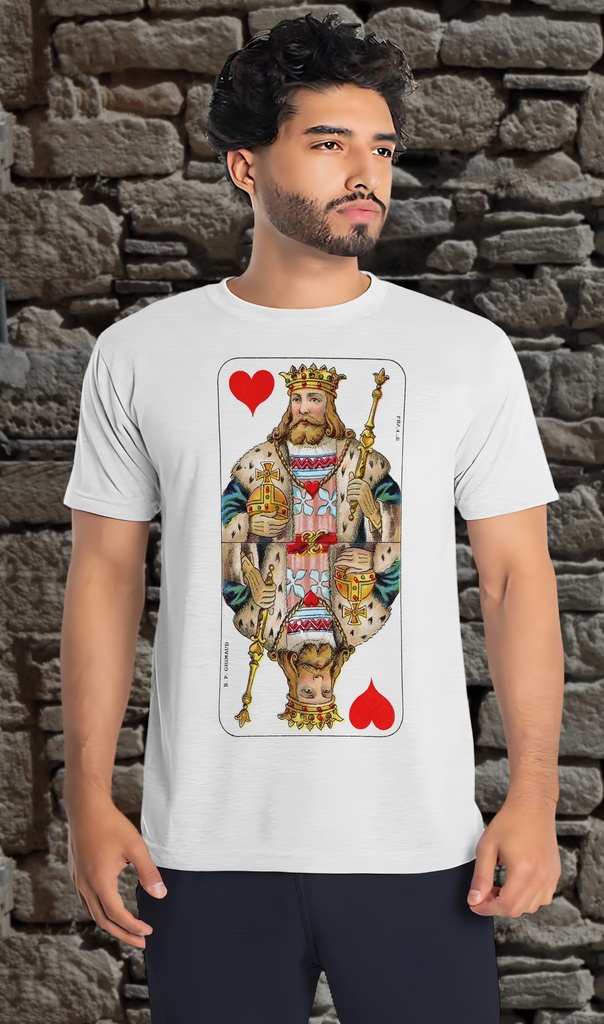 "King of Hearts" T-Shirt Unisex (Small, White)