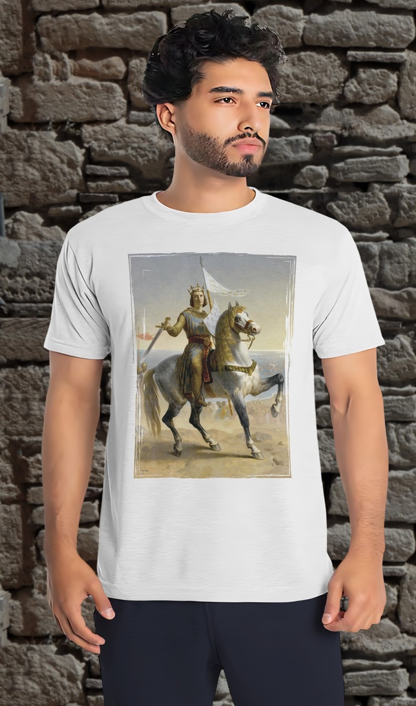 "Louis IX" by Emile Signol T-Shirt Unisex (Small, White)