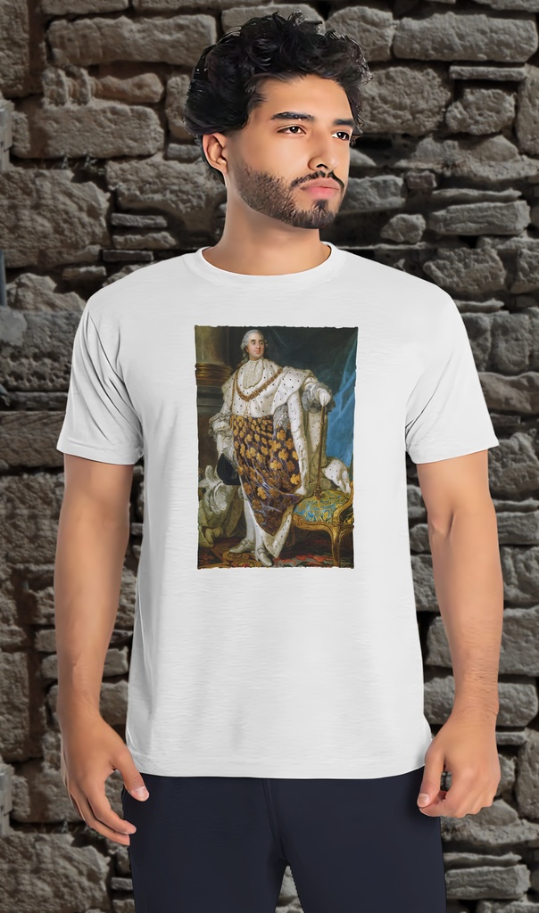 "Louis XVI Portrait" by Duplessis T-Shirt Unisex (Small, White)