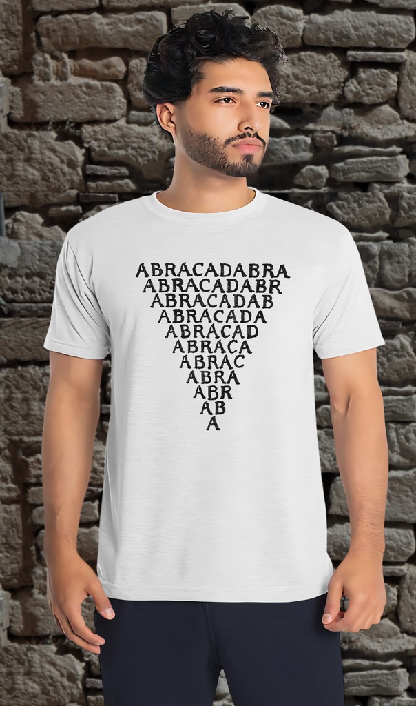 "Abracadabra" T-Shirt Unisex (Small, White)