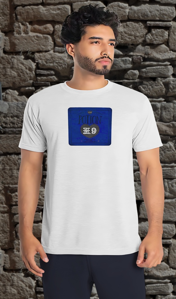 "Love Potion No.9 Blue" T-Shirt Unisex (Small, White)
