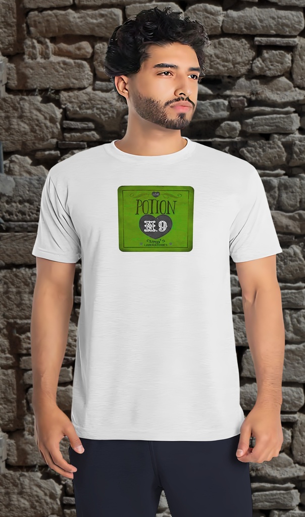 "Love Potion No.9 Green" T-Shirt Unisex (Small, White)