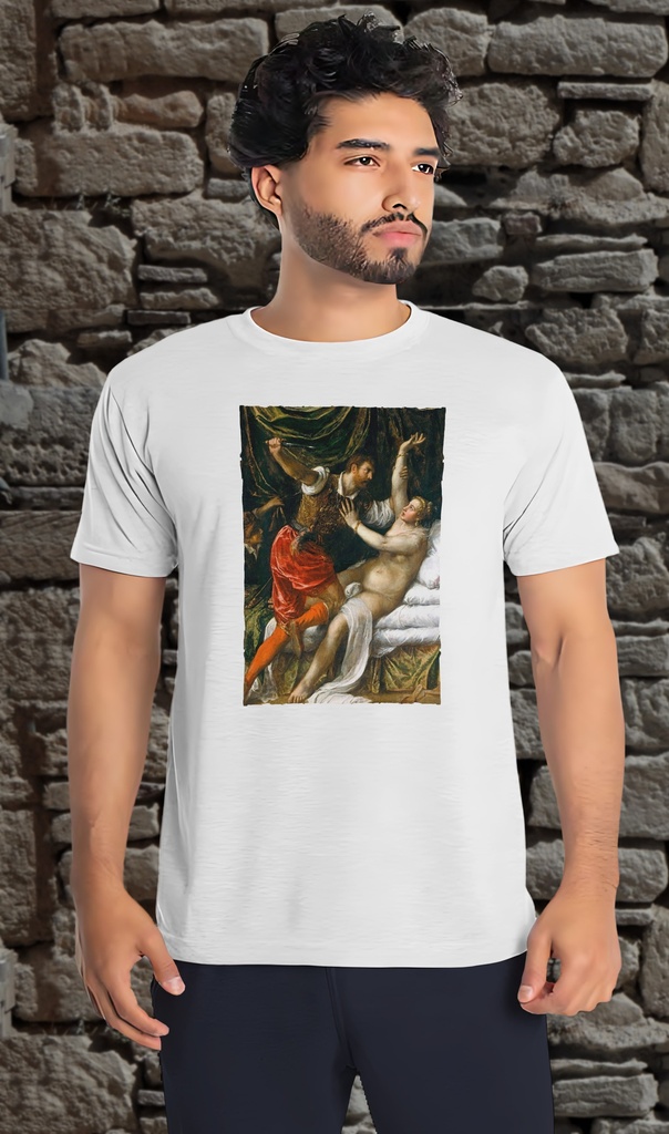 "The Death of Lucretia" by Tizian T-Shirt Unisex (Small, White)