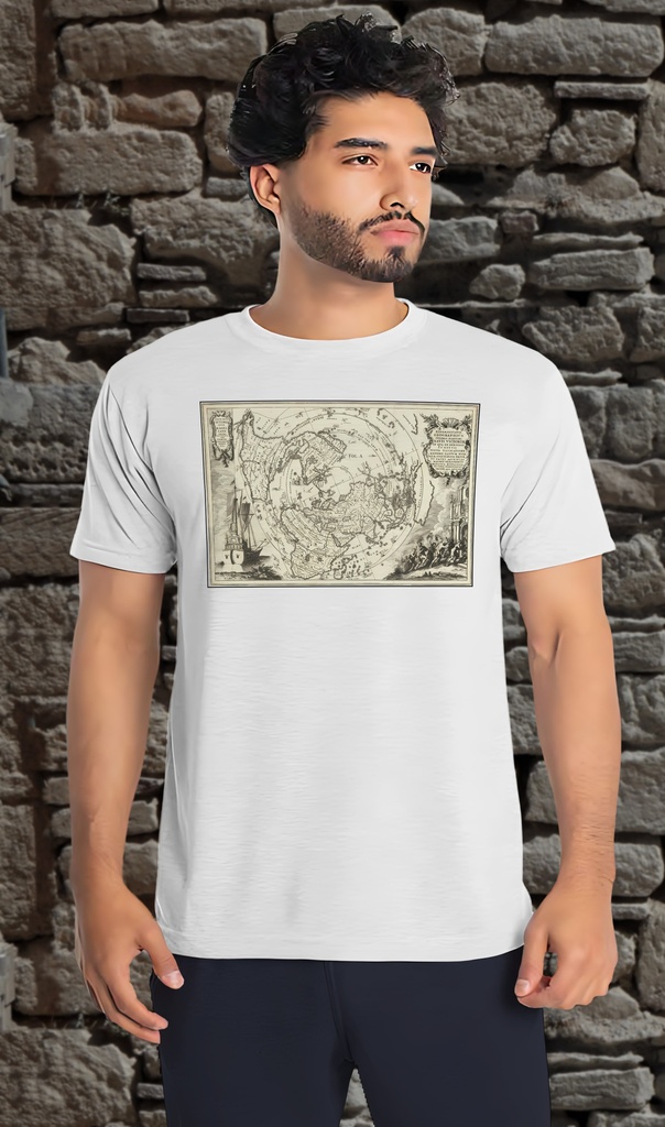 "1522 Map of the World" T-Shirt Unisex (Small, White)