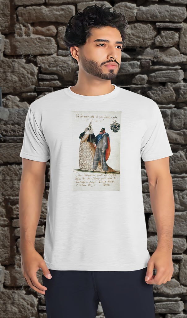 "Album Amicorum of Jan va der Deck" T-Shirt Unisex (Small, White)