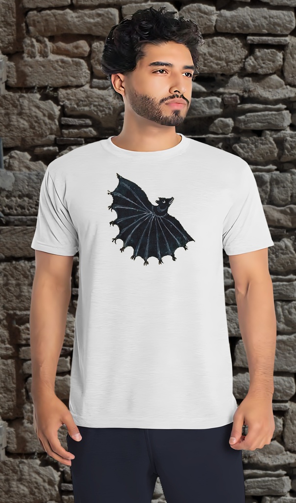 "Medieval Bat" T-Shirt Unisex (Small, White)