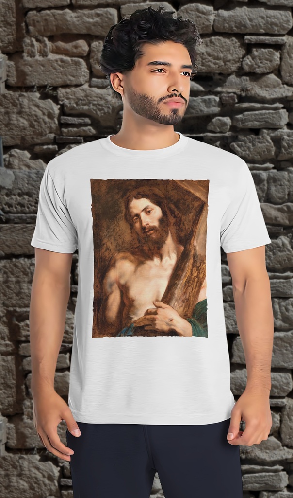 "Christ Carrying the Cross" T-Shirt Unisex (Small, White)