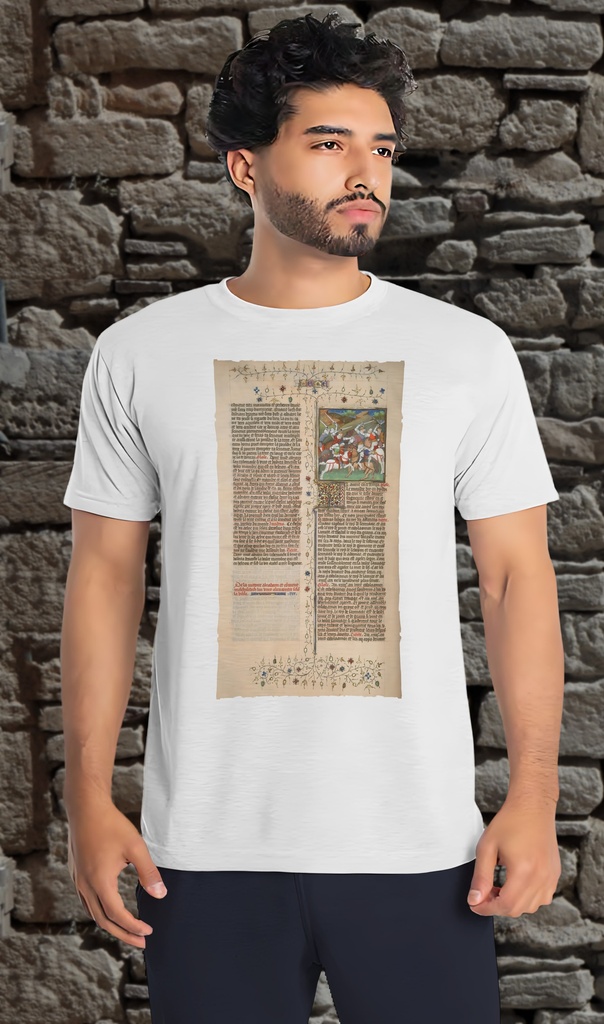 "Guyart des Moulins's Bible" T-Shirt Unisex (Small, White)