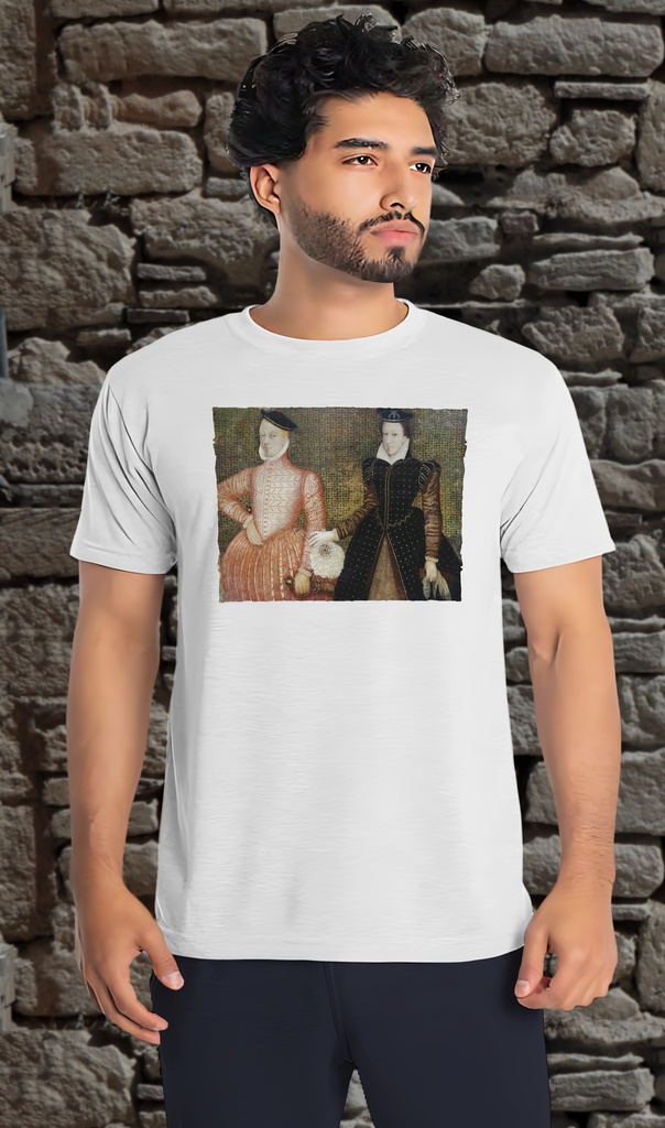 "Henry Stuart, Lord Darnley, and Mary Stuart" T-Shirt Unisex (Small, White)