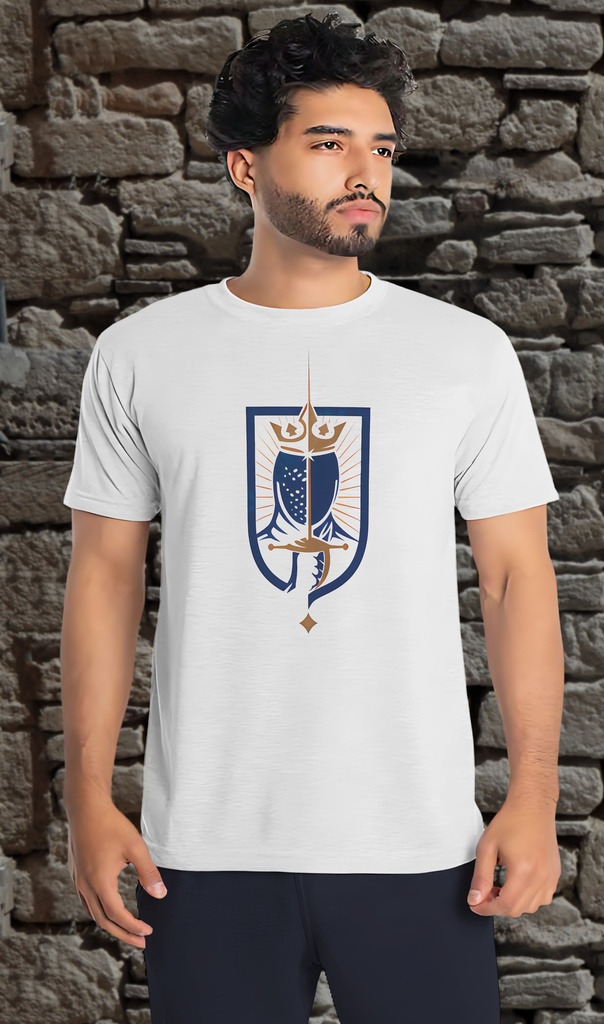 "Knight Shield" T-Shirt Unisex (Small, White)