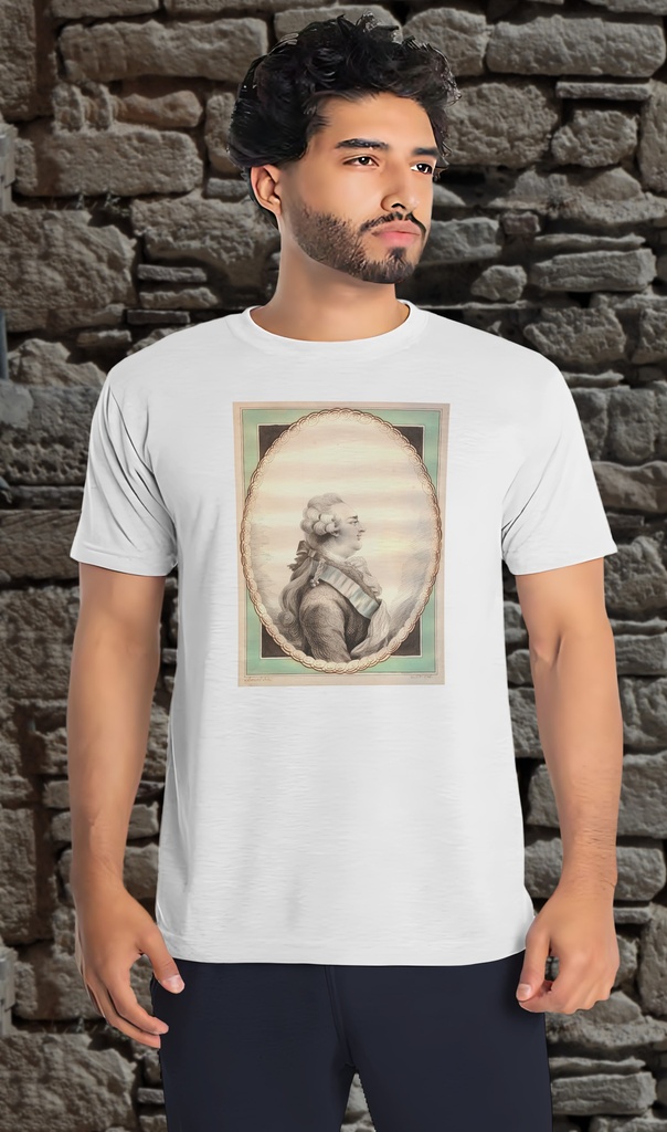 "Louis XVI Etching" T-Shirt Unisex (Small, White)