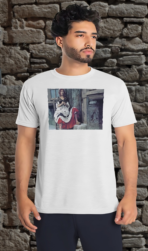 "Madame Defarge 4" T-Shirt Unisex (Small, White)
