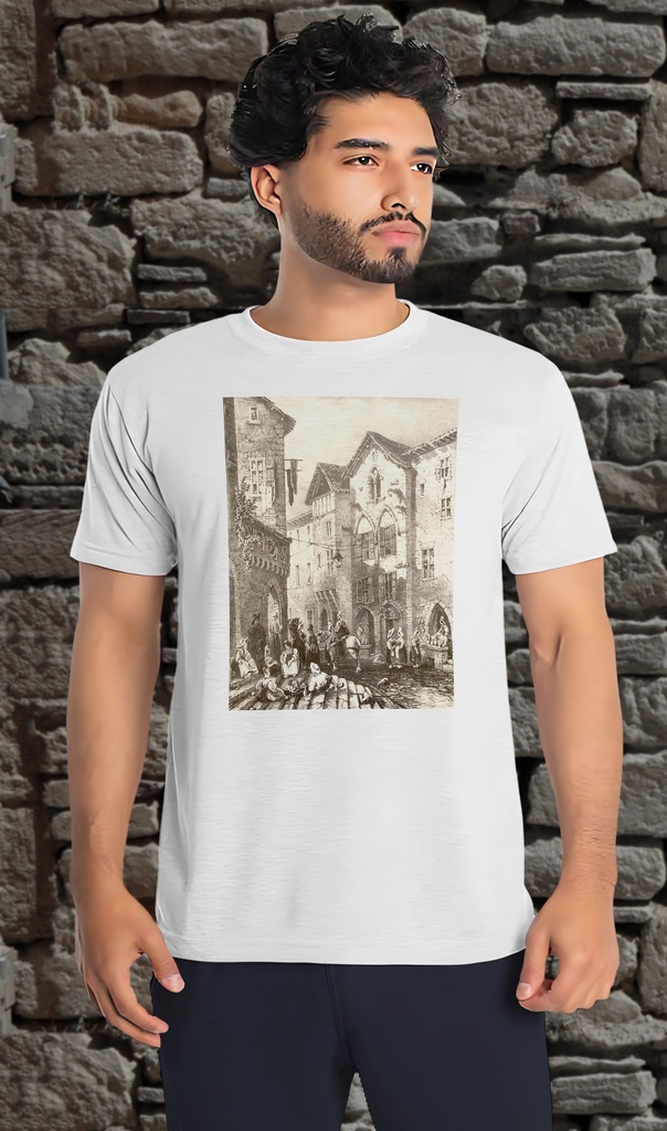 "Maison des Loups 1800 Sketch" T-Shirt Unisex (Small, White)