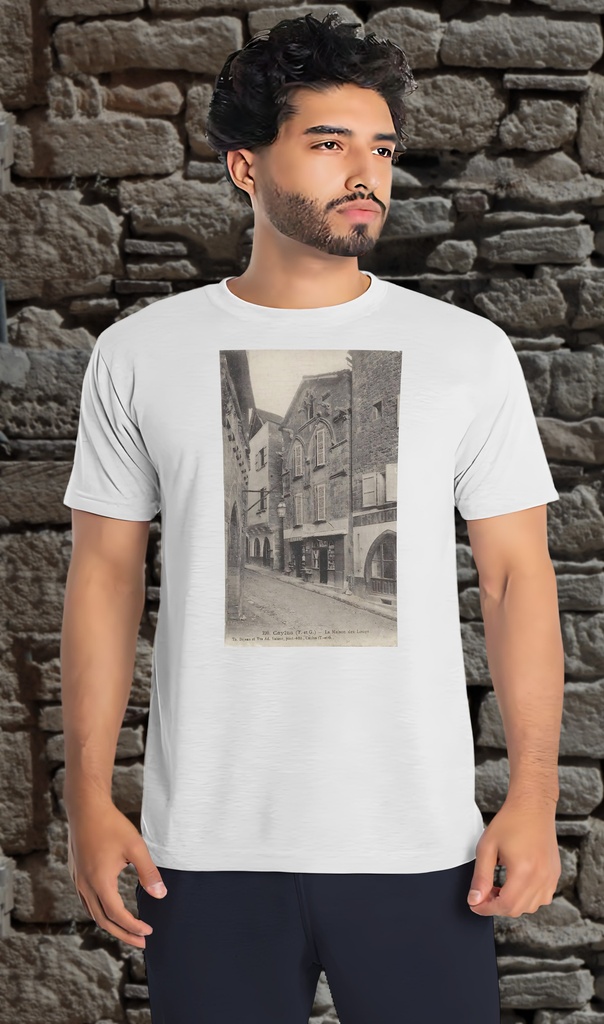 "Maison des Loups Postcard 03" T-Shirt Unisex (Small, White)