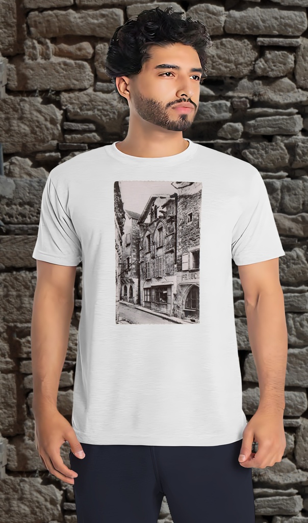 "Maison des Loups Postcard 04" T-Shirt Unisex (Small, White)