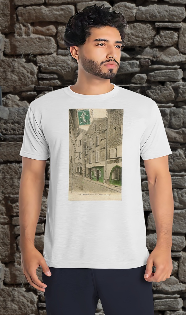 "Maison des Loups Postcard 07" T-Shirt Unisex (Small, White)