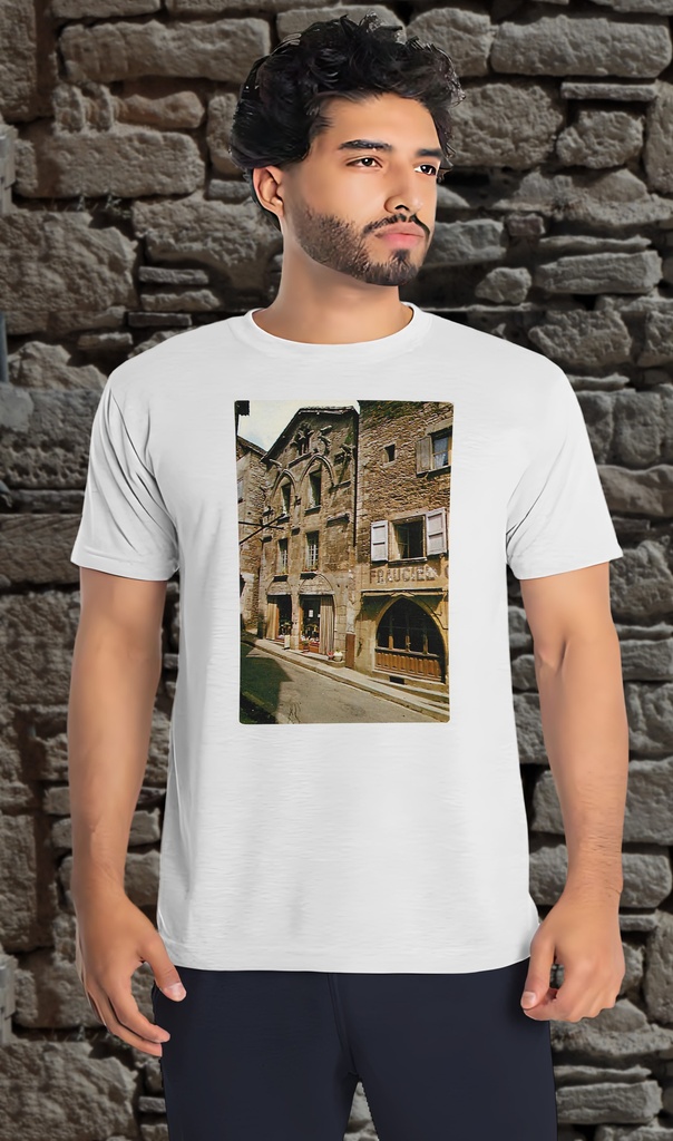 "Maison des Loups Postcard 10" T-Shirt Unisex (Small, White)