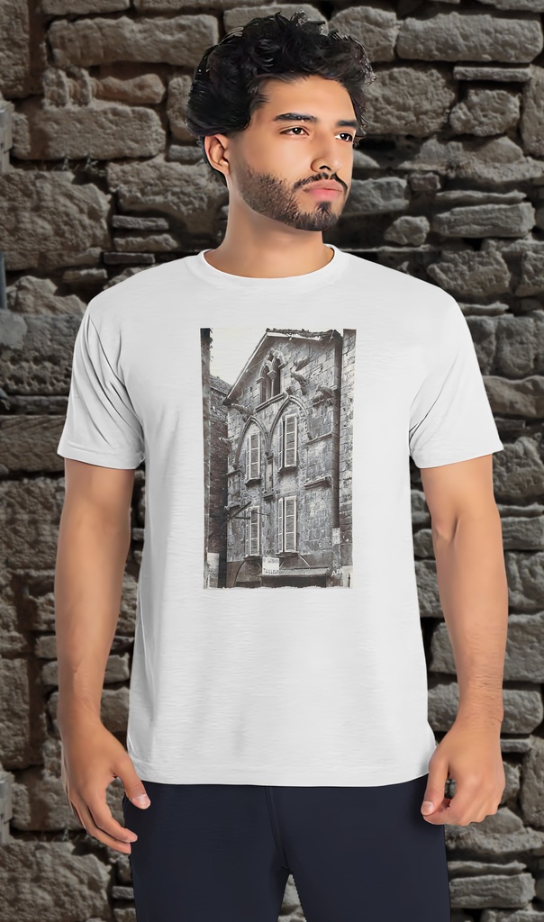 "Maison des Loups Postcard 16" T-Shirt Unisex (Small, White)