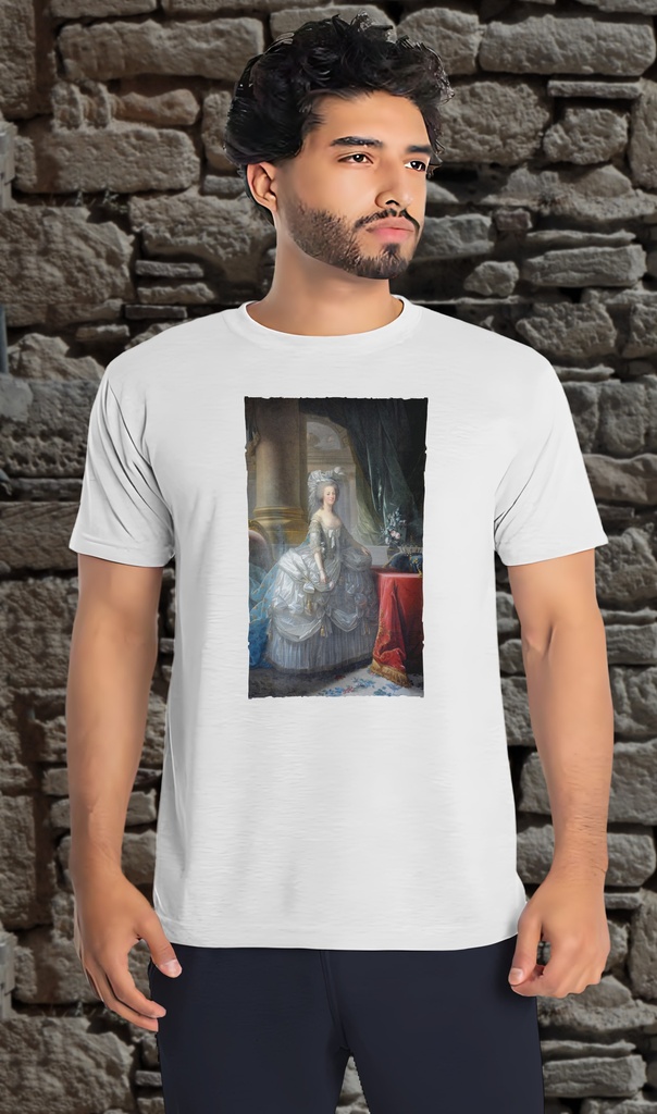 "Marie Antoinette" by Elisabeth Vigée-Lebrun T-Shirt Unisex (Small, White)