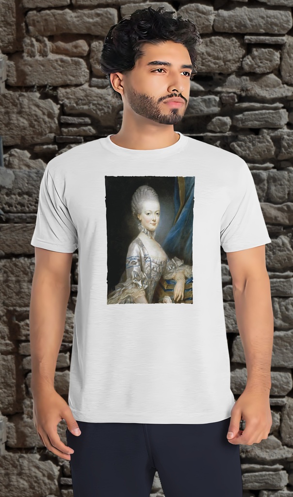 "Marie Antoinette" by Joseph Ducreux T-Shirt Unisex (Small, White)